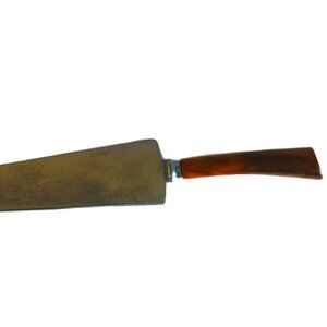 Vintage Cake Cutter Server Bakelite Handle Caramel Butterscotch No Markings 10"